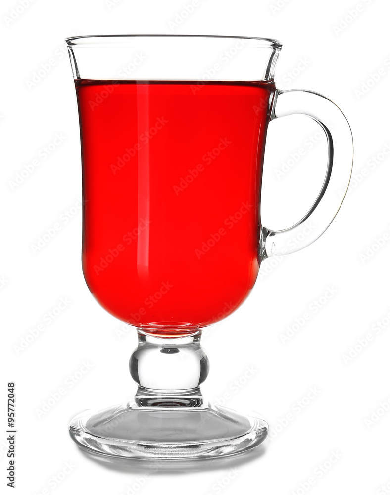 Mulled wine on a table isolated on white Mulled wine on a table isolated on white