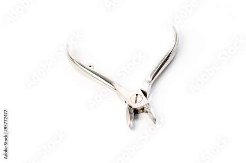 Forceps Tongs for a Manicure Isolated on a white background 