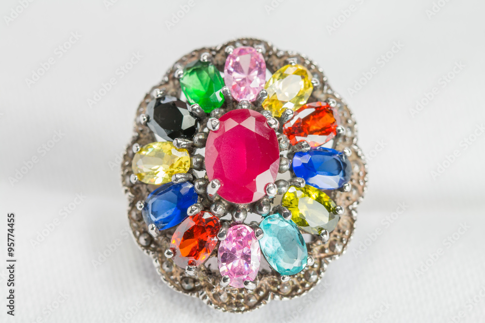 Old Silver Ring with gemstone. Old Silver Ring with gemstone.