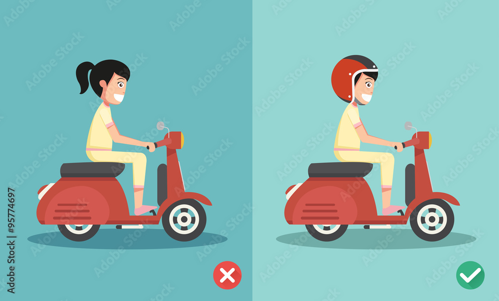 Right and wrong ways riding to prevent car crashes