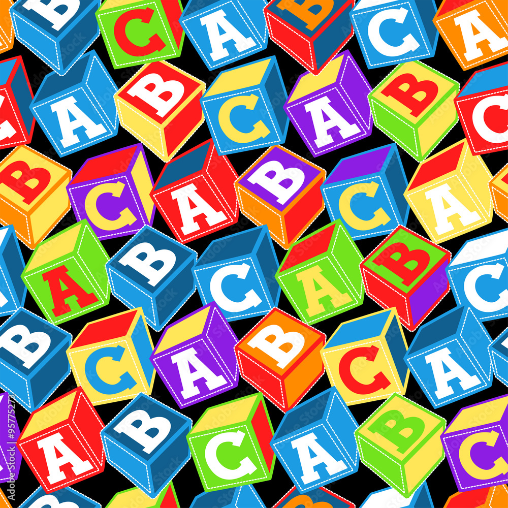 Abc blocks seamless pattern in lots of colors Abc blocks seamless pattern in lots of colors
