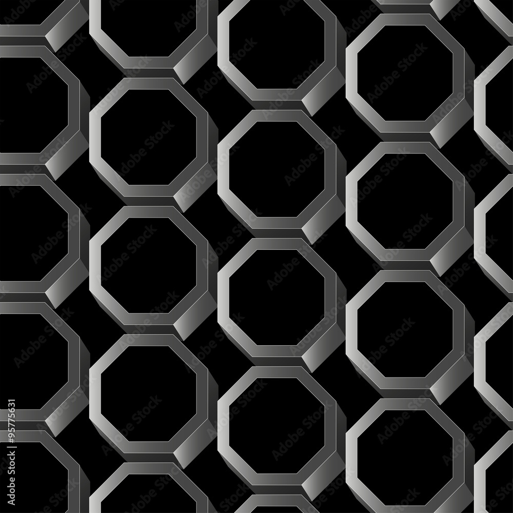 Abstract silver 3D hexagon seamless pattern Abstract silver 3D hexagon seamless pattern