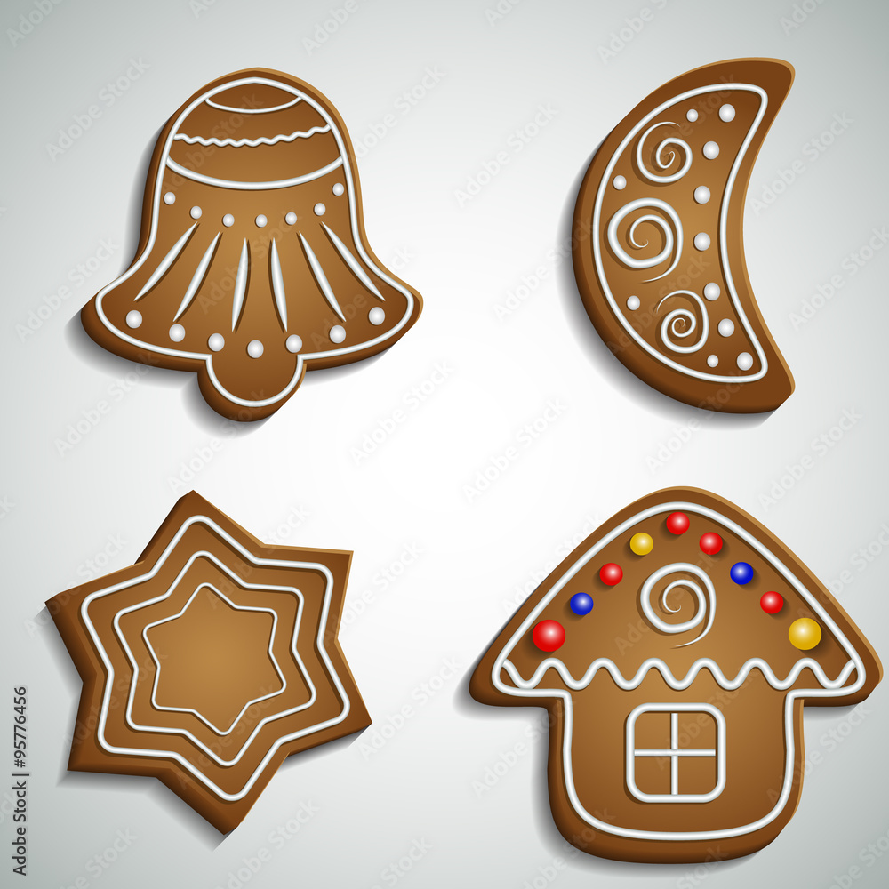 Ginger bread bell half moon and house Ginger bread bell half moon and house
