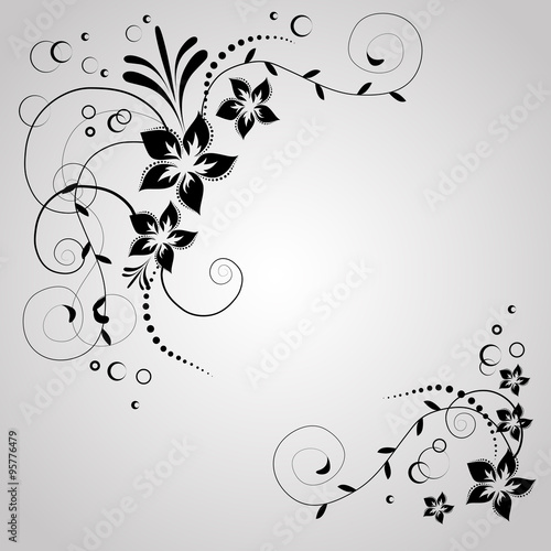 abstract vintage retro floral background in vector with floral elements