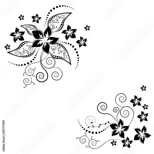 abstract vintage retro floral background in vector with floral elements