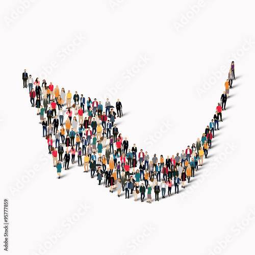 crowd people  shape  arrow direction