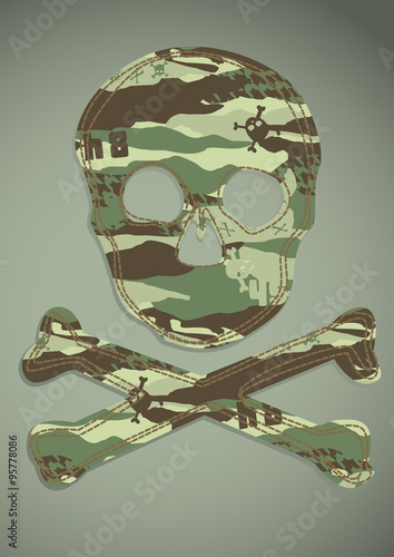 Camouflage skull applique