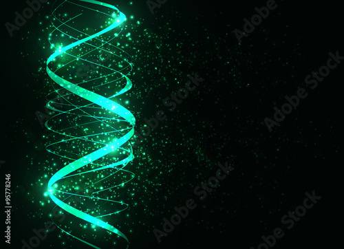 Vector green digital wave technology background.