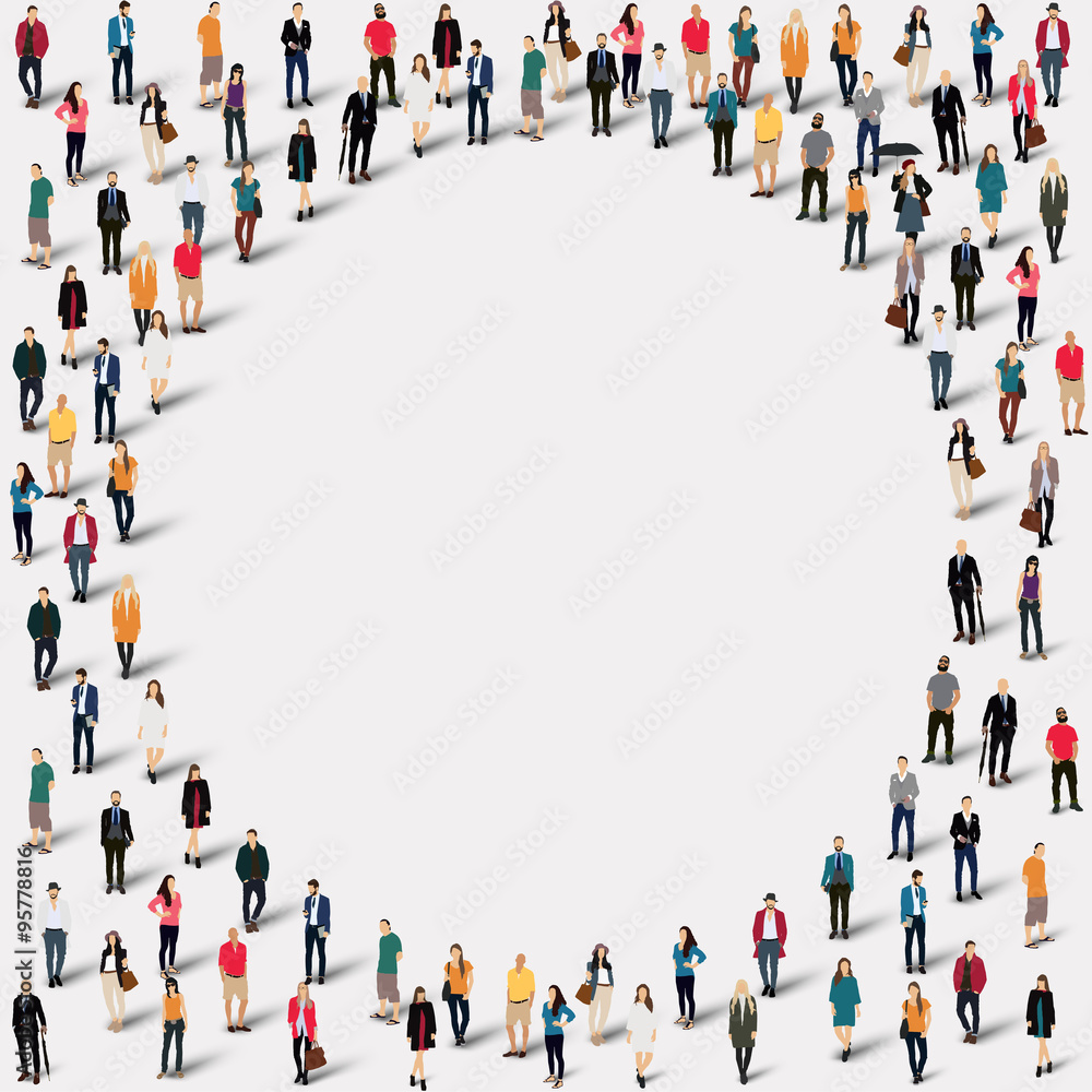 Naklejka premium group people shape circle