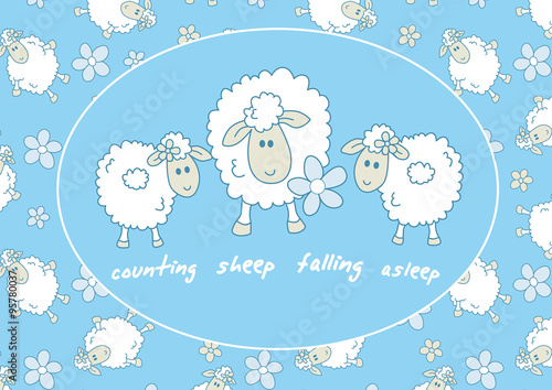Counting sheep falling asleep