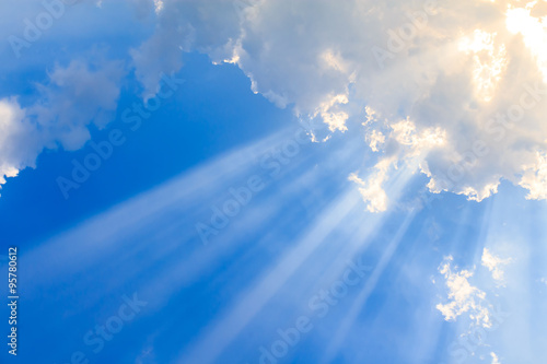 Beam of light and the clouds