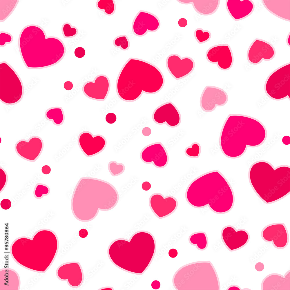 Cute pink and red hearts.