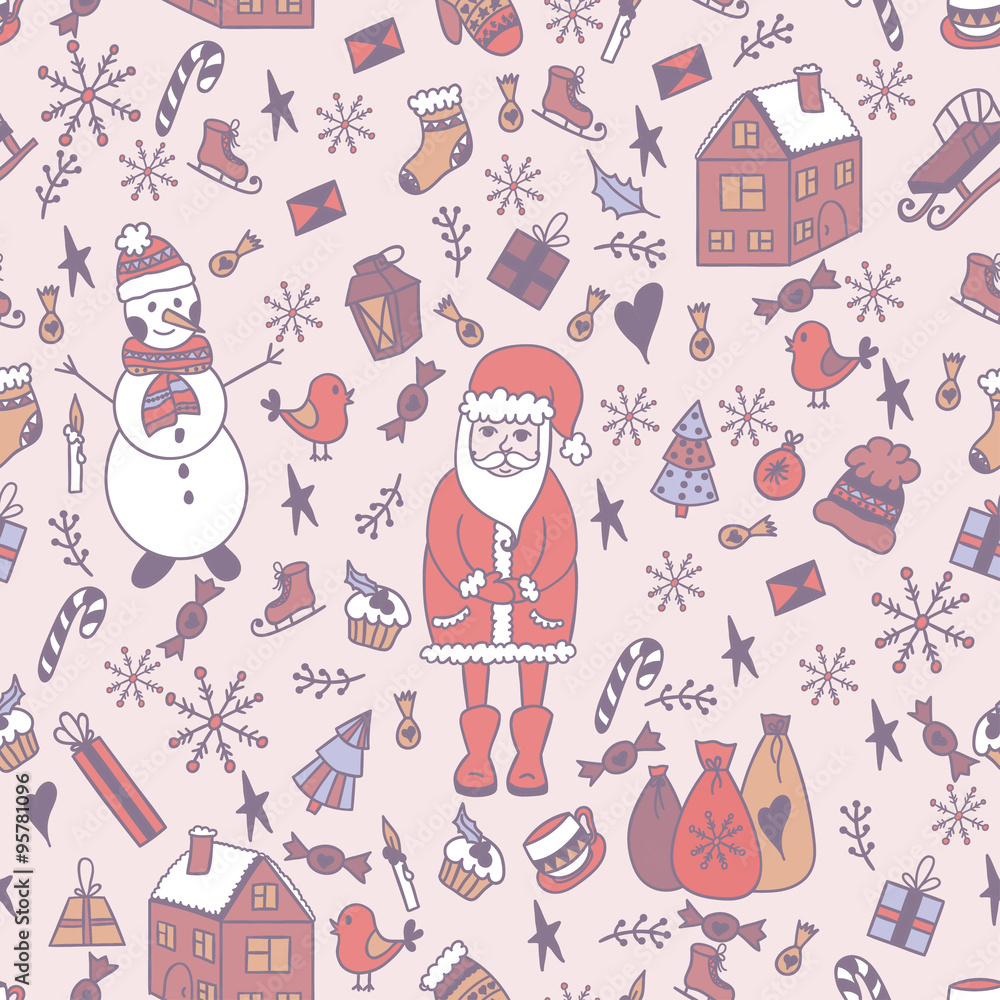 Pattern.Christmas greeting card template, vector Merry Christmas.