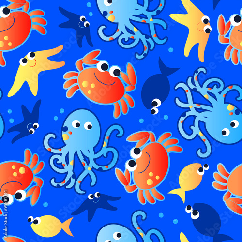 Cute sea creatures. © adamfaheydesigns