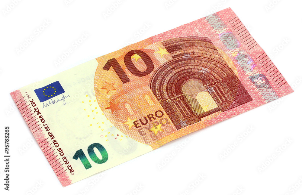 ten euro banknote, isolated on white ten euro banknote, isolated on white