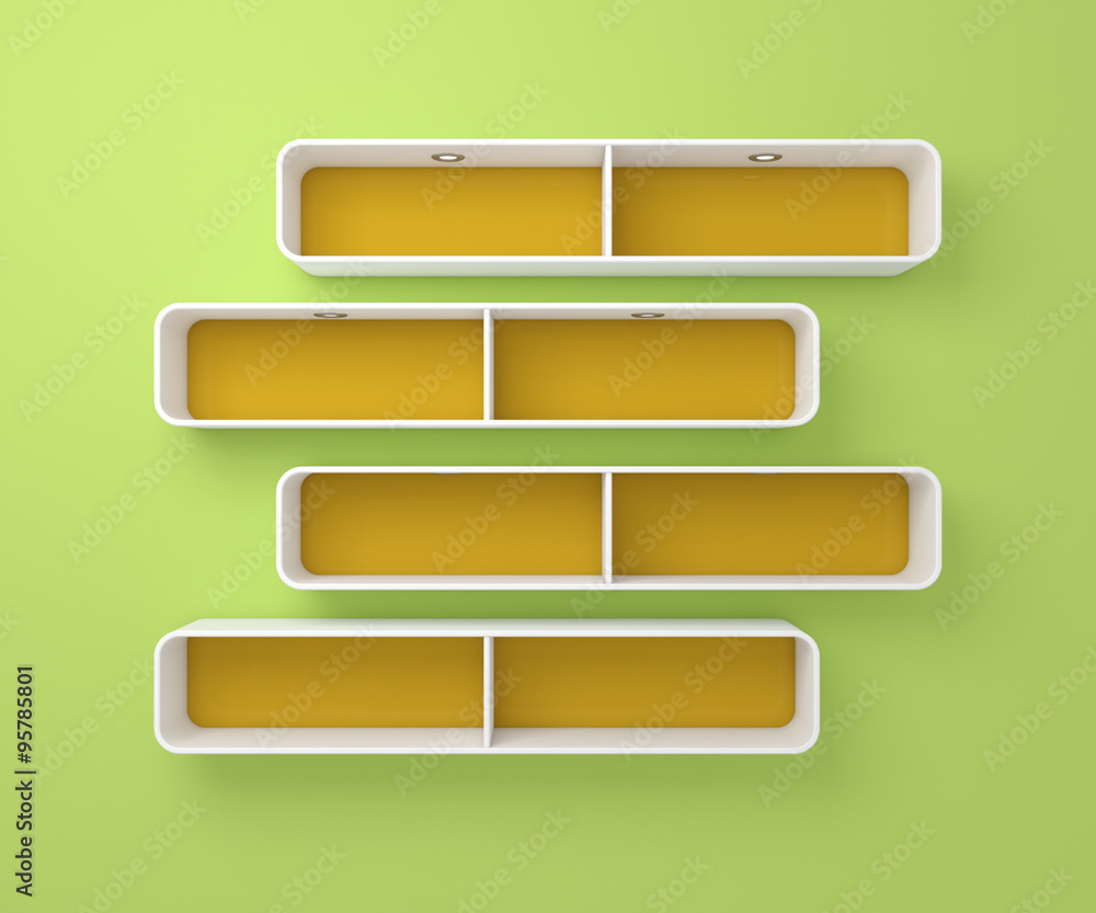 3d rendered modern shelves. 3d rendered modern shelves.