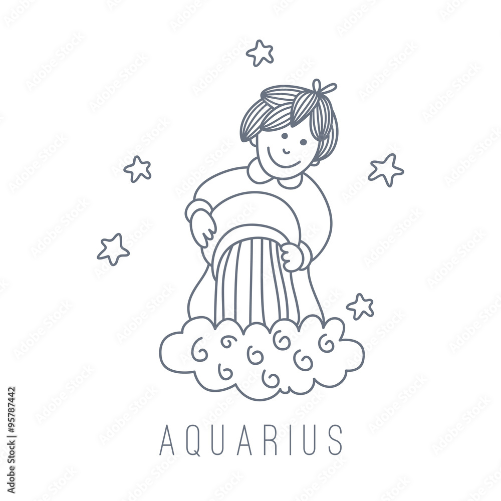 Illustration of the water-bearer (Aquarius) Illustration of the water-bearer (Aquarius)