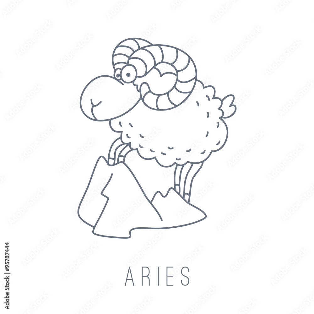 Obraz premium Illustration of the ram (Aries)
