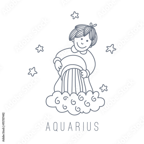 Illustration of the water-bearer (Aquarius)