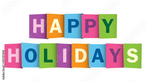 HAPPY HOLIDAYS overlapping vector letters 