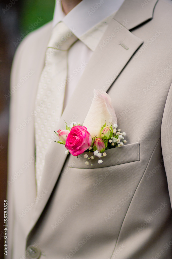 Wedding boutonniere on suit Wedding boutonniere on suit