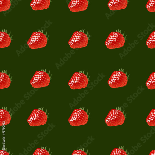 Seamless pattern with strawberry