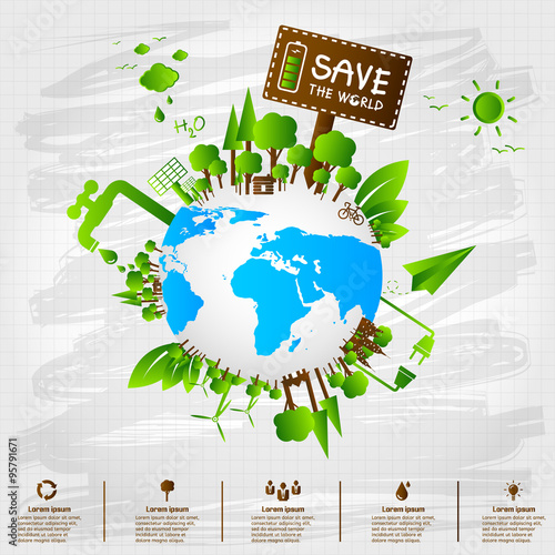 Ecology concept. save world vector illustration