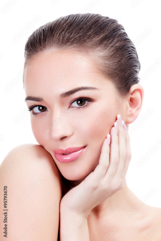 Pretty woman on a white background, isolated Pretty woman on a white background, isolated