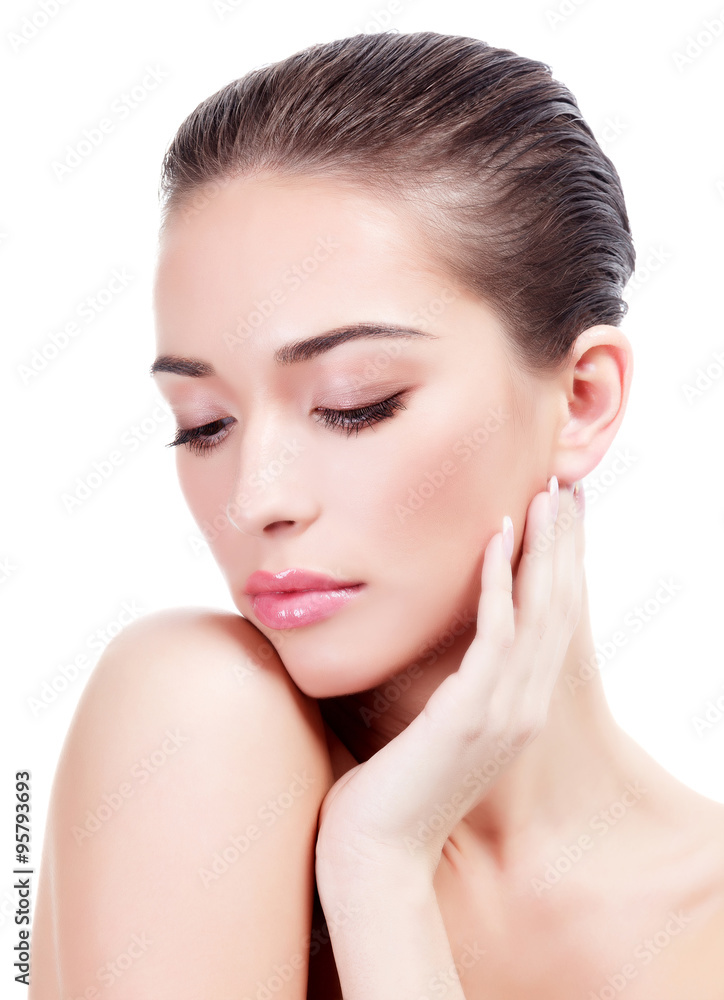 Pretty woman on a white background, isolated Pretty woman on a white background, isolated