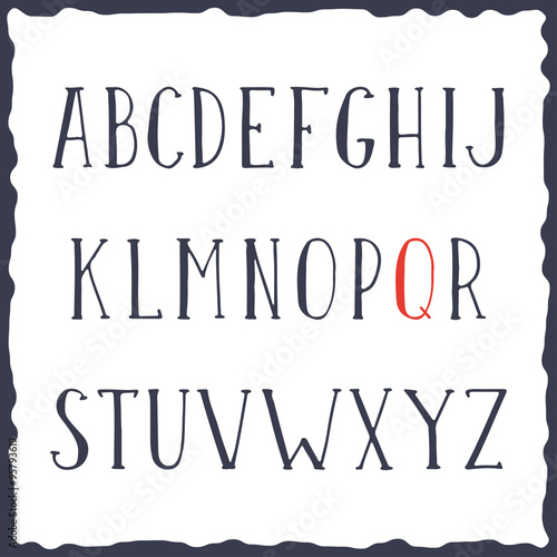 Hand drawn alphabet