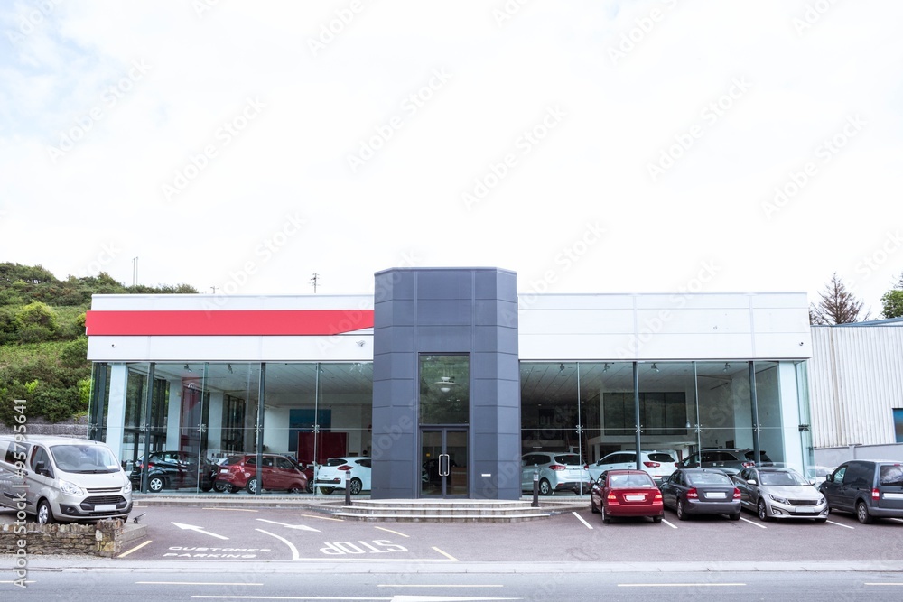 Fototapeta premium Outside view of car dealership