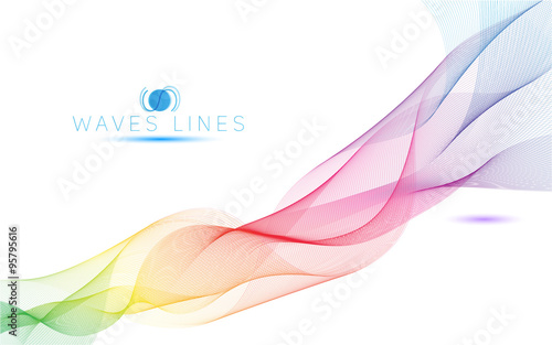 colorful light waves line bright abstract pattern illustration
