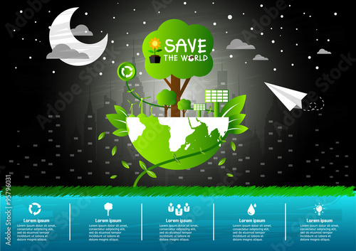 Ecology concept. save world vector illustration