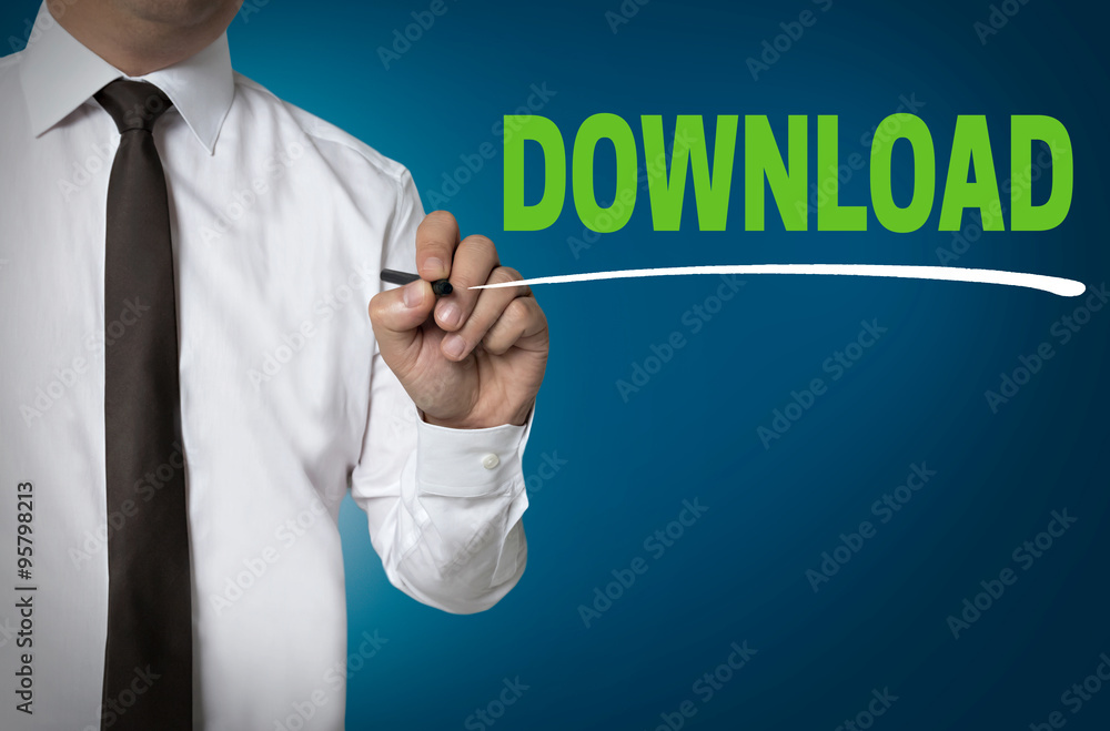 Download is written by businessman background concept Download is written by businessman background concept