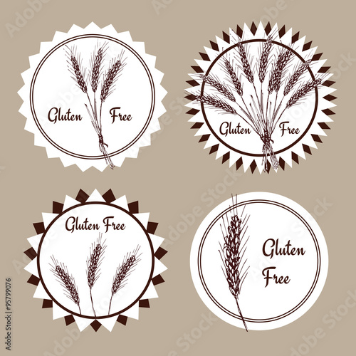 Sketch gluten free set of emblems