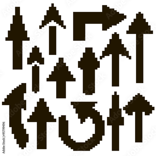 set of black arrows of the pixel