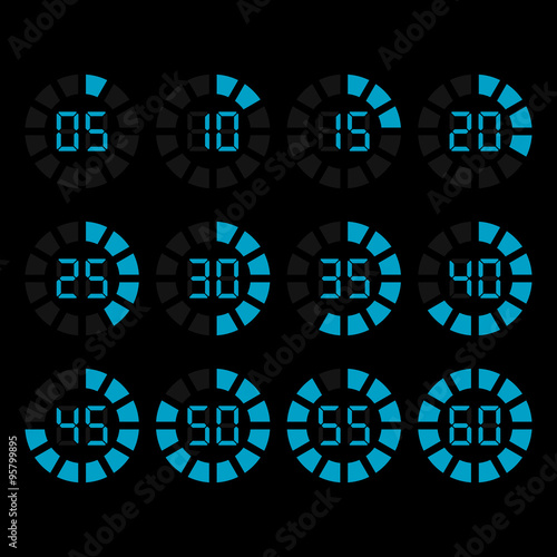 Vector timer icons set