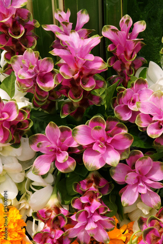 Flower arrangement at the wedding ceremony