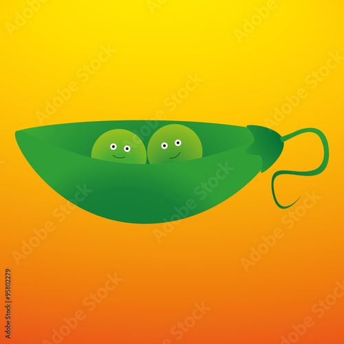 Two peas in a pod deeply in love