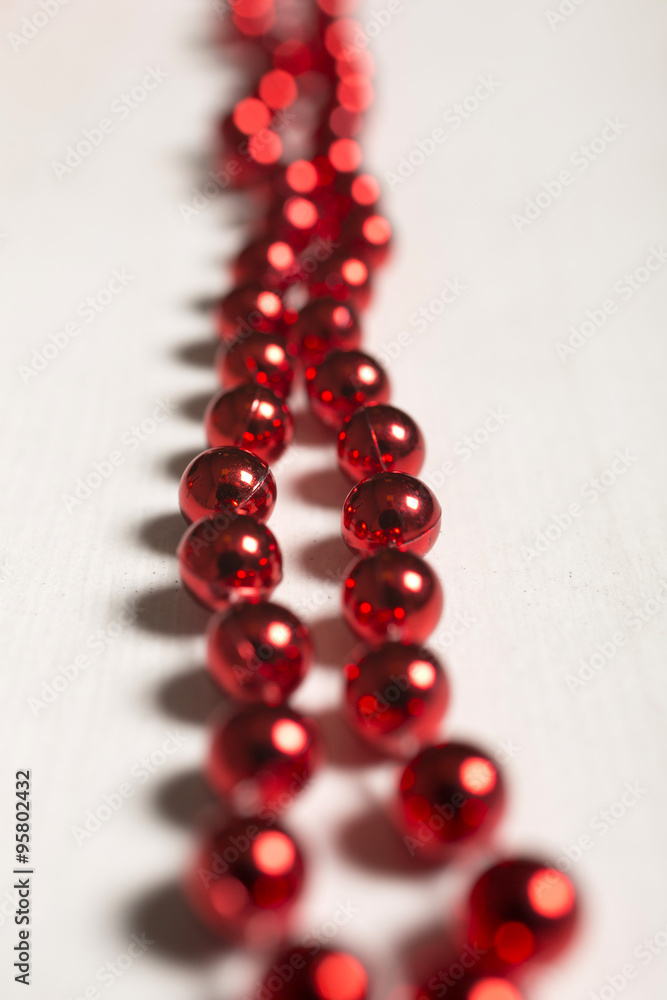 Red beads joined together Red beads joined together