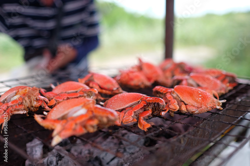 Grilled spanner crab (red frog crab)
 photo