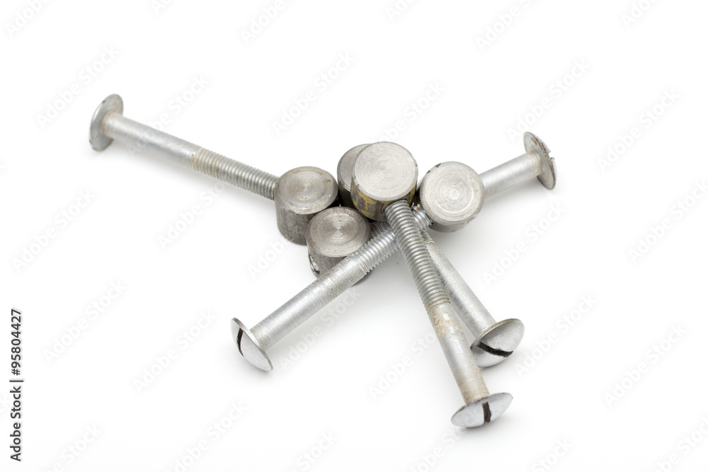 fasteners on the white background fasteners on the white background