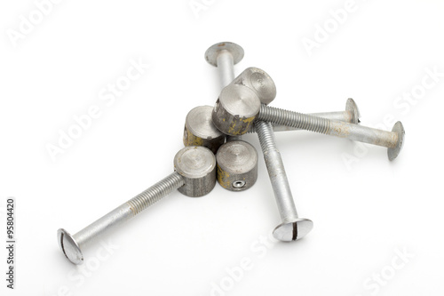 fasteners on the white background