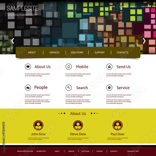 Website Design with Colorful Mosaic Pattern