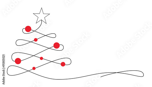 Tannenbaum mit roten Kugeln