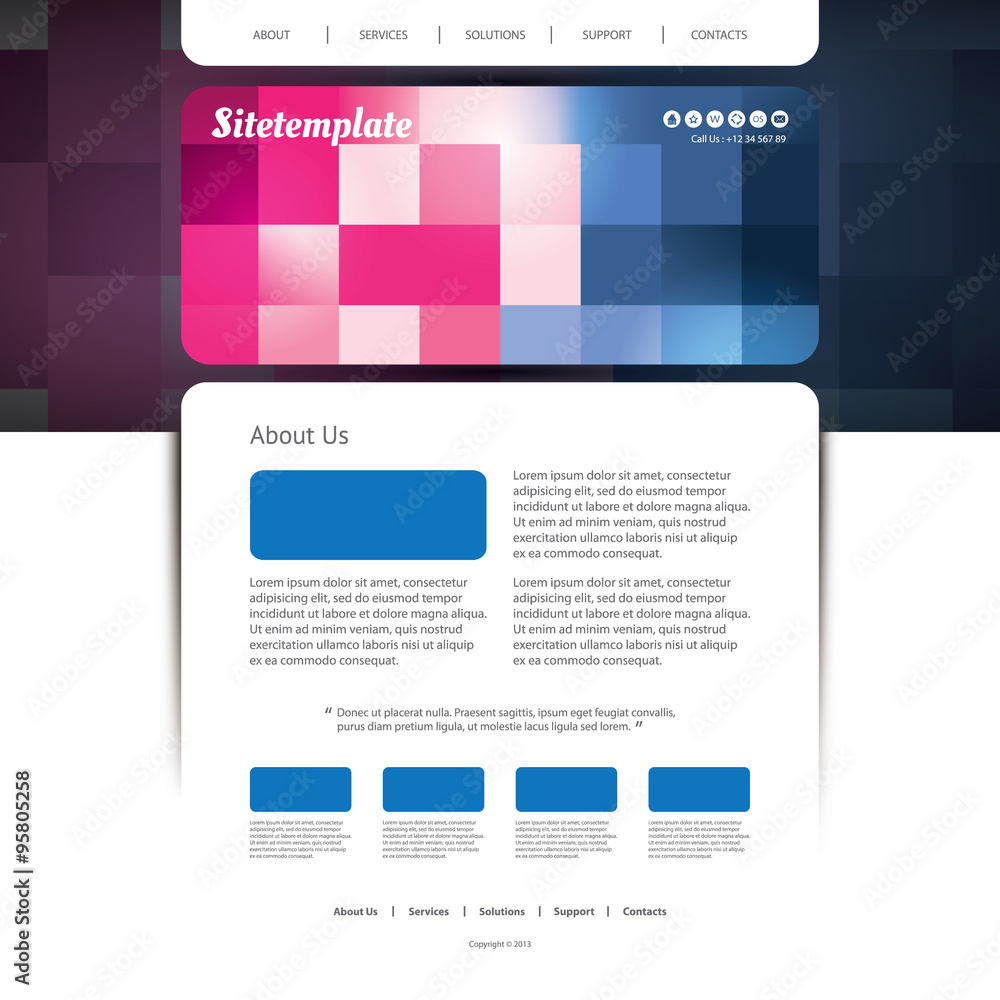Website Design with Colorful Checkered Pattern Website Design with Colorful Checkered Pattern