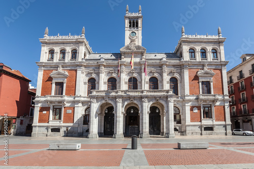 City hall on plaza mayor square in Valladolid