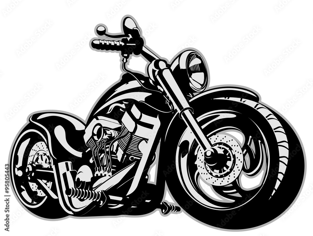 Obraz premium Motocykl kreskówka wektor
