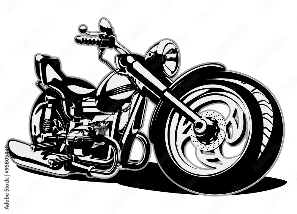 Naklejka premium Motocykl kreskówka wektor