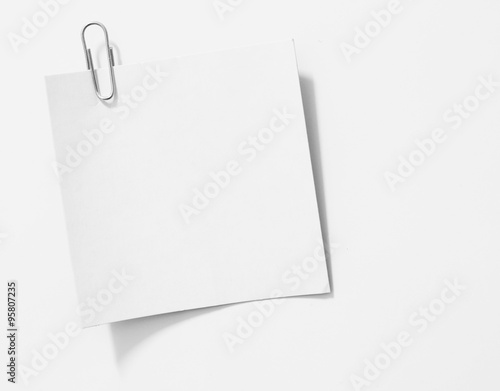 ripped white paper note on white background